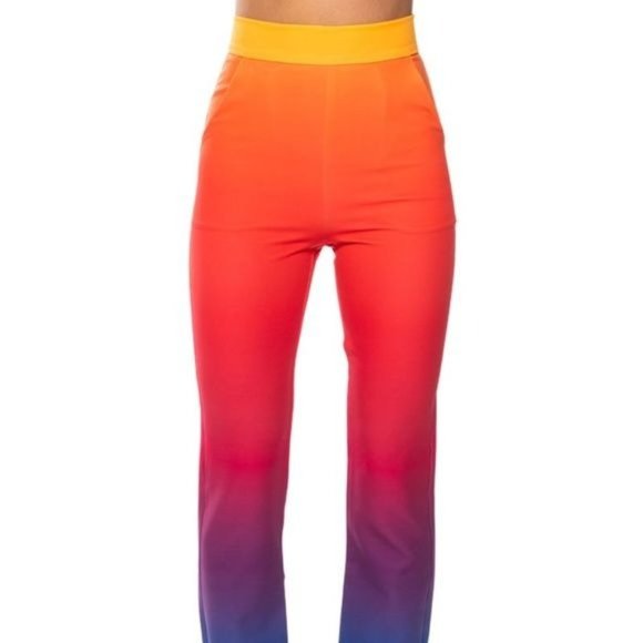 Callie Sunset Blvd Pantsuit: Ombre Blazer & Skinny Slacks: L 1X - Picture 11 of 15